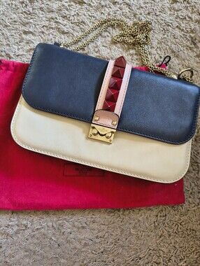 Valentino Garavani Rockstud Glam Lock Tricolor Shoulder Bag